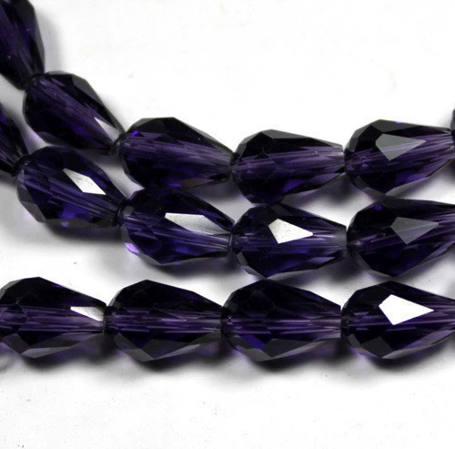 10 * 15MMA класс вырезать поверхность воды каплевидные хрустальные бусины капли воды бусины (фиолетовые)