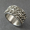 Domineering titanium steel men's ultra -wide ring double -row chain rotating ring index finger thumb