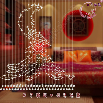 八角水晶珠帘吉祥如意凤凰图水晶图案珠帘图案珠帘|ru