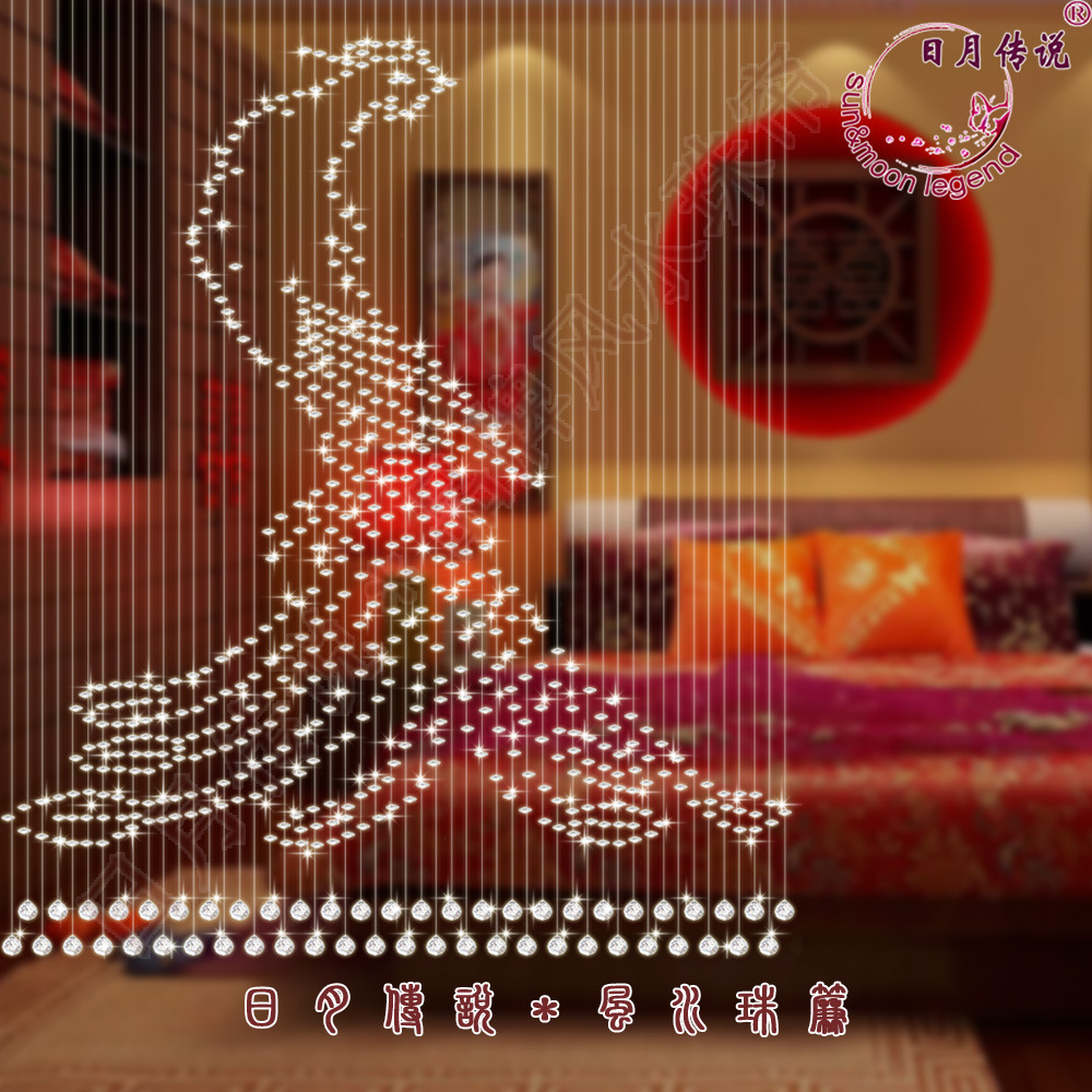 八角水晶珠帘吉祥如意凤凰图水晶图案珠帘图案珠帘|ru