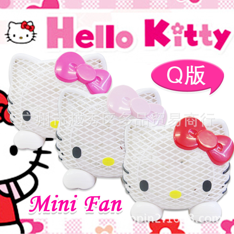 Factory direct creative cartoon mini fan new Hello Kitty Hellokitty head mini fan, lower single note style1