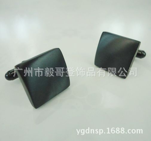 新款镀黑色袖扣,不锈钢袖扣,A6096-BL衬衫袖扣,企业定袖扣