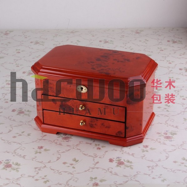 超大容量钢琴漆首饰盒 木质饰品盒收纳盒 欧美珠宝盒 皮带包装盒