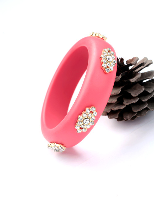 Fashion Exaggerated Texture Crystal Flower Alloy Bracelet display picture 8