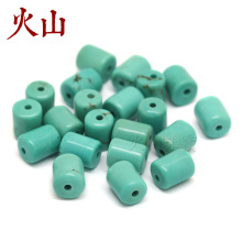 火山 西藏老矿优化高瓷仿绿松石圆柱湖北原矿色浅蓝色净面