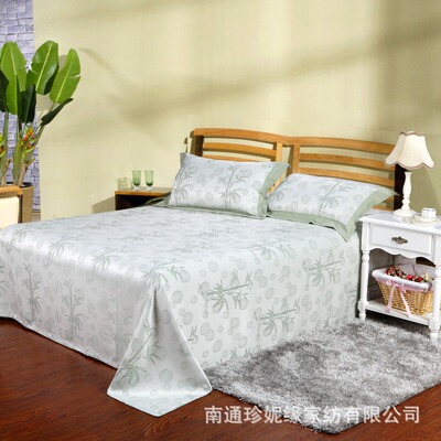 礼品竹纤维凉席三件套竹纤维凉毯 空调席可折叠 可水洗亚麻冰丝席|ms