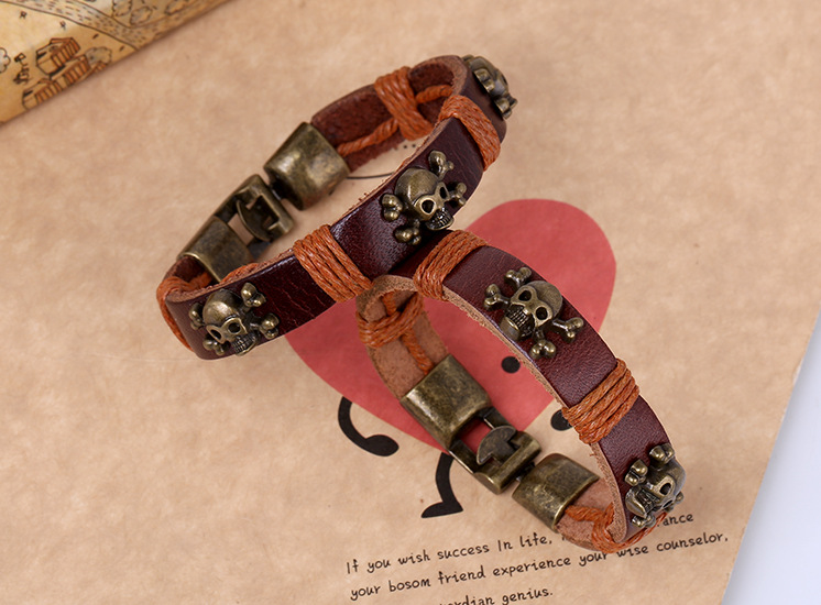 Leather Vintage Geometric bracelet(Female models) NHPK1930-Female models