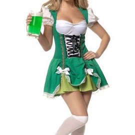 德国啤酒节侍女服 绿色女仆装 COSPLAY咖啡厅餐厅服务员DS演出服