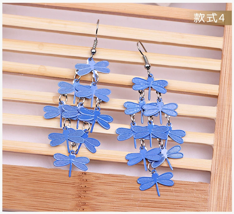 Fashion Earrings, long dangle multicolor 12 cm, lightweight 7 g accessory