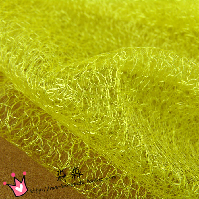 23年亮金黄色微硬乱网眼布网纱蕾丝 头纱蓬蓬裙定型舞蹈服装面料