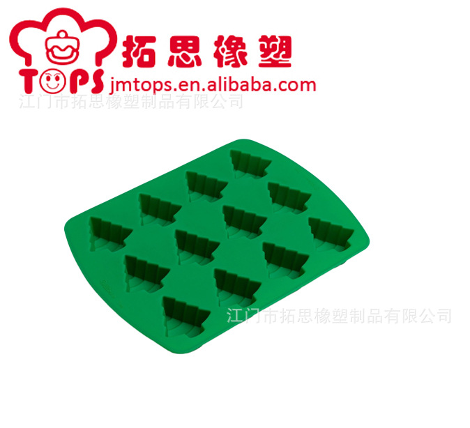 厂家供应硅胶冰格 硅胶12连圣诞树冰格 硅胶12孔圣诞树冰格模