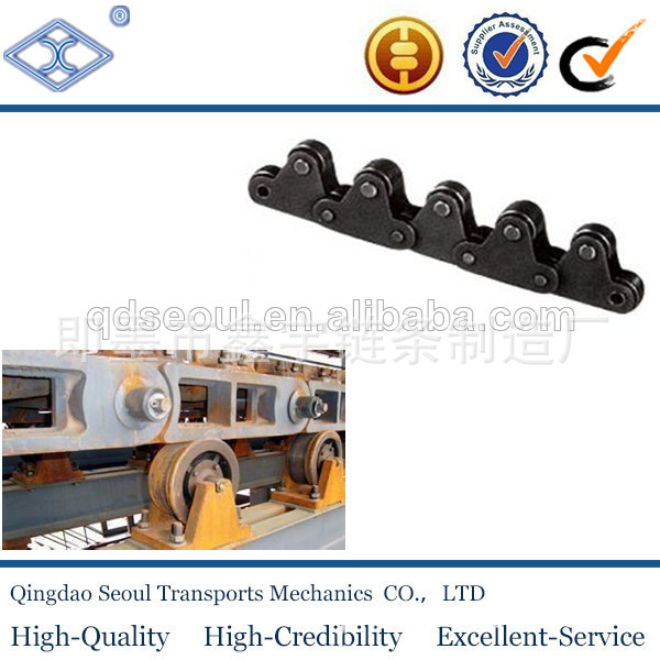C2040TR  双节矩直板 带顶滚附件轮输送链条