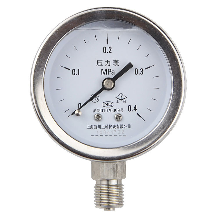 上海宜川 上岭 全不锈钢耐震压力表 径向 YN60BF 船舶航天 耐腐蚀