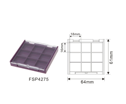 ABS AS 四方形塑料单层 眼影盒 粉盒 FSP4275