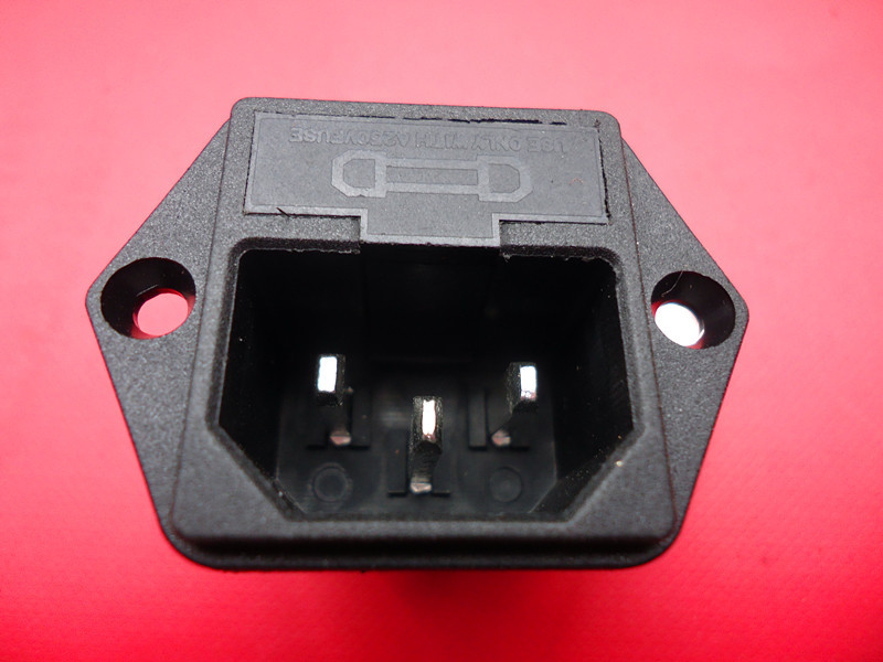 供应AC插座 ，AC-04 八字插座，品字插座 带保险丝-二合一插座