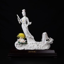 中国工艺美术师陶瓷人物艺术摆件 德化白瓷 桂川风情