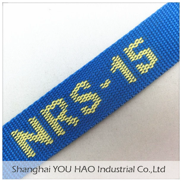 Синий полипропиленовый инструмент ремень ленты письмо логотип жаккардовые ленты