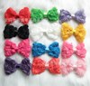 Children's shiffon hair accessory with bow handmade, headband, hairgrip, wholesale, 8cm, 12 colors