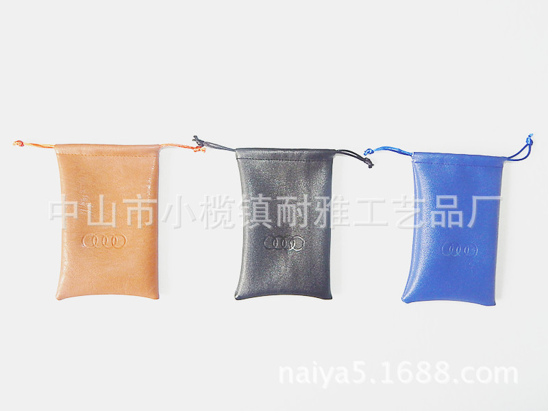 热款PU皮质束口袋PU首饰袋饰品耳机抽绳收纳袋 仿皮礼品口红袋