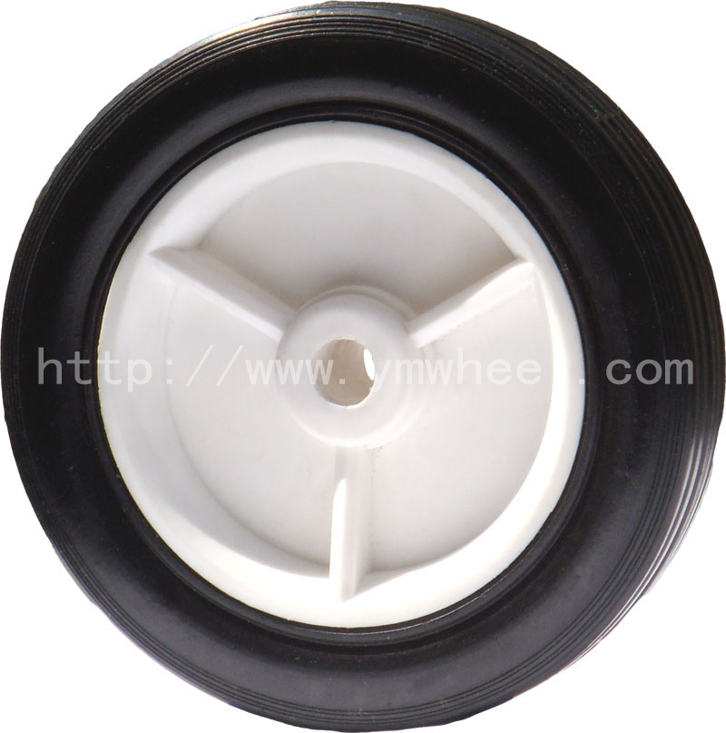 6寸橡胶手推车塑料橡塑轮子 实心橡胶轮子