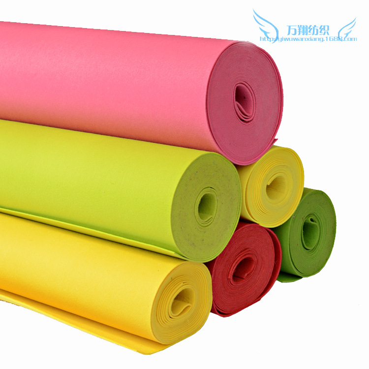 义乌厂家供应5mm厚彩色手工diy箱包不织布 毛毡布 针刺无纺布