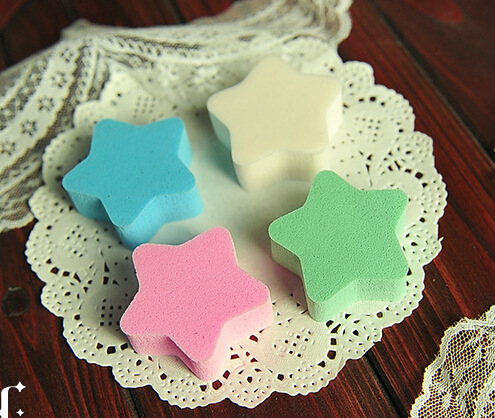 Wholesale heart-shaped star-shaped latex makeup puff wet and dry beauty tools