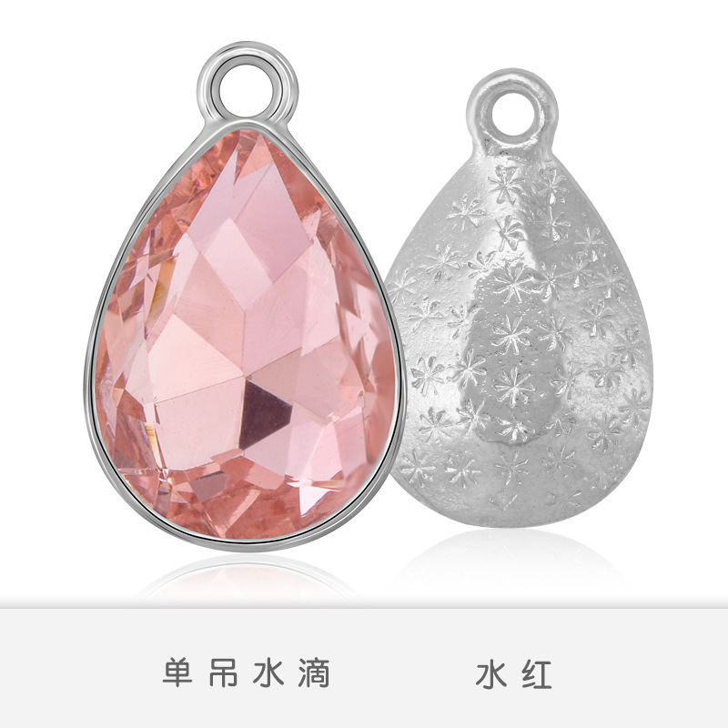 Fabricantes al por mayor gota de agua pulsera colgante simple colgante de aleación de zinc colgante accesorios de joyería de bricolaje pendientes accesorios de pulsera blanco K