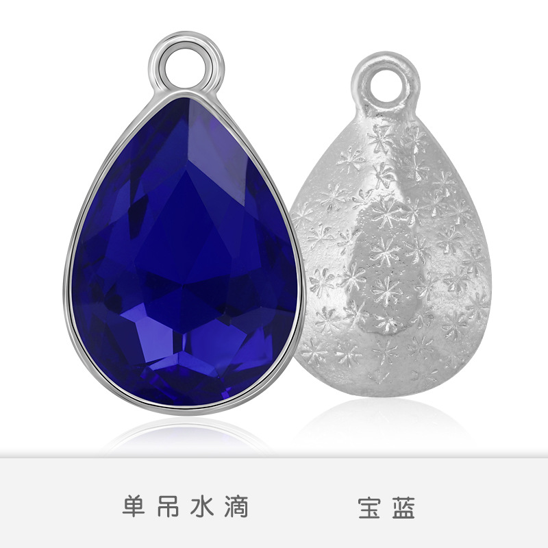 Fabricantes al por mayor gota de agua pulsera colgante simple colgante de aleación de zinc colgante accesorios de joyería de bricolaje pendientes accesorios de pulsera blanco K