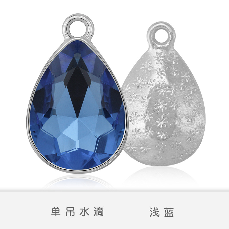 Fabricantes al por mayor gota de agua pulsera colgante simple colgante de aleación de zinc colgante accesorios de joyería de bricolaje pendientes accesorios de pulsera blanco K