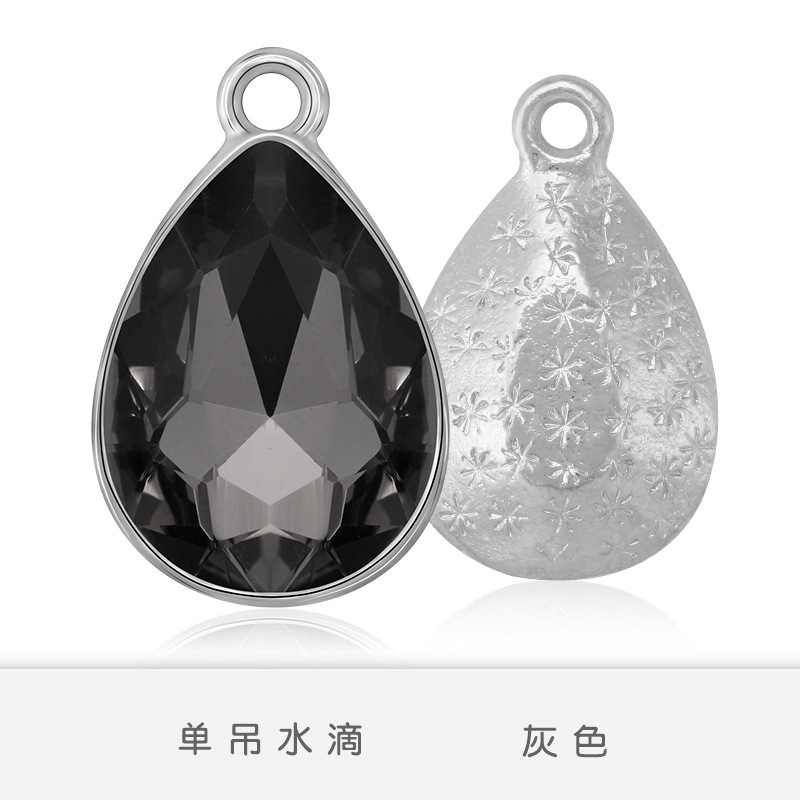 Fabricantes al por mayor gota de agua pulsera colgante simple colgante de aleación de zinc colgante accesorios de joyería de bricolaje pendientes accesorios de pulsera blanco K