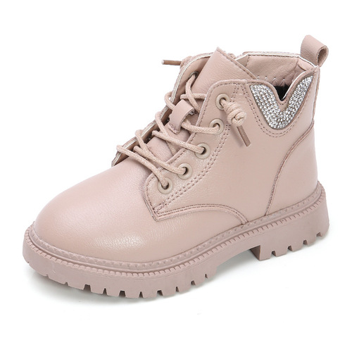 Boots for girls, Martin style, new for autumn and winter, children's leather boots, British style, short winter boots for girls, lined for warmth, large children's boots.