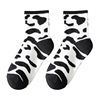 Tide, demi-season white sports Japanese black knee socks, mid-length