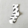 Tide, demi-season white sports Japanese black knee socks, mid-length