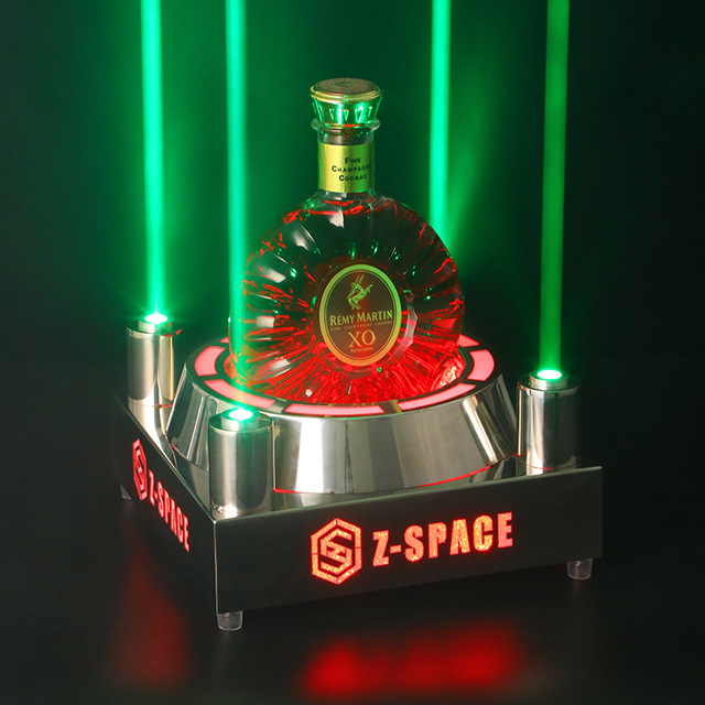 Zuochang láser titular del vino LED recargable de acero inoxidable titular del vino bar KTV vino transmisor XO titular del vino luminoso