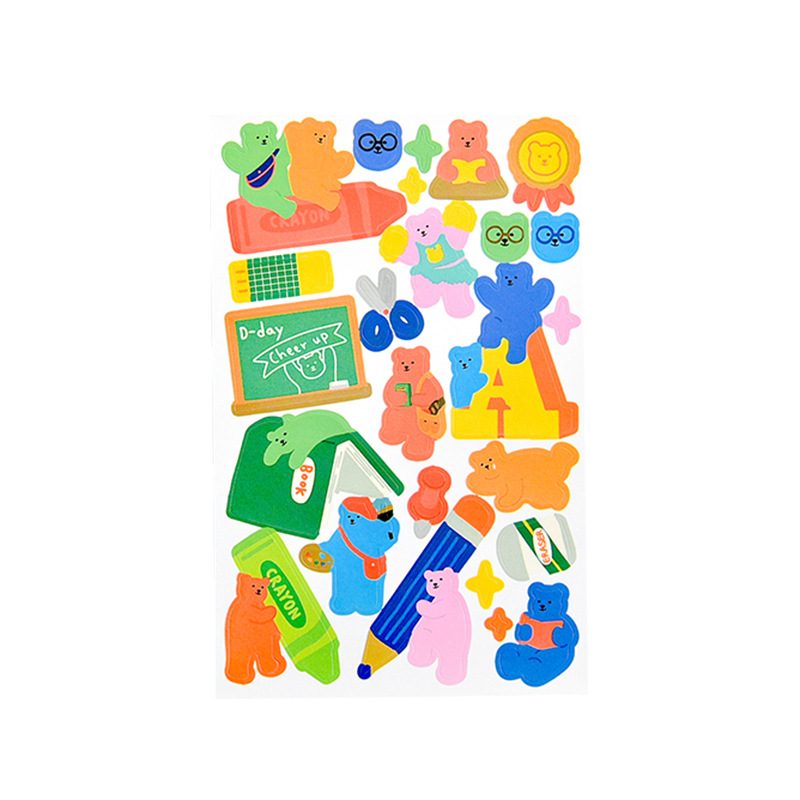 Pegatinas planas animales amigos serie DIY álbum diario creativo dibujos animados material decorativo pegatinas 10 tipos