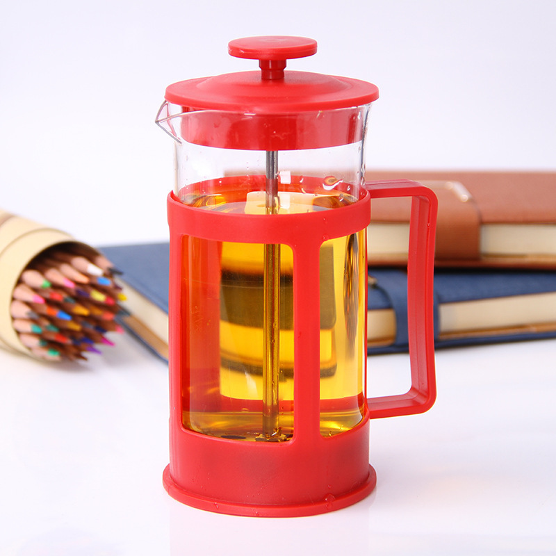 Cross-border new plastic tea maker French coffee filter press household stainless steel filter screen press pot wholesale Cross-border new plastic tea maker French coffee filter press household stainless steel filter screen press pot wholesale