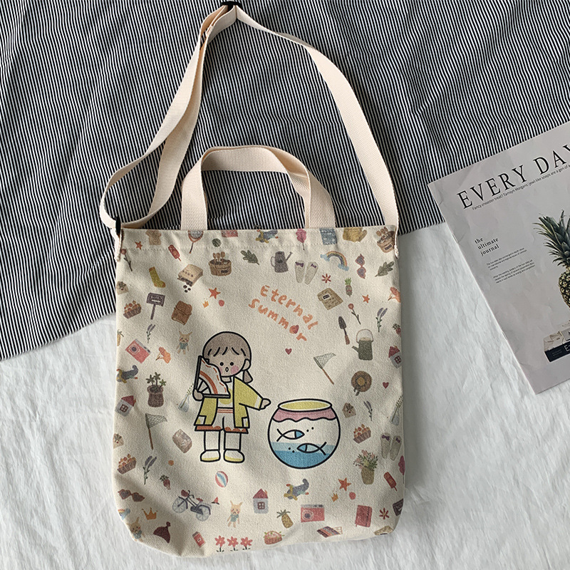 Bolso de lona crossbody para mujer ulzzang estilo japonés artístico all-matching ins moda Otoño e Invierno nuevo bolso de estudiante crossbody