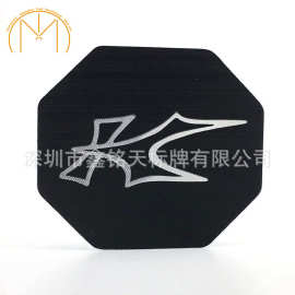 铭牌订 做 高光铝标 氧化黑色 冲压凸起批花 双面胶贴纸 金属logo