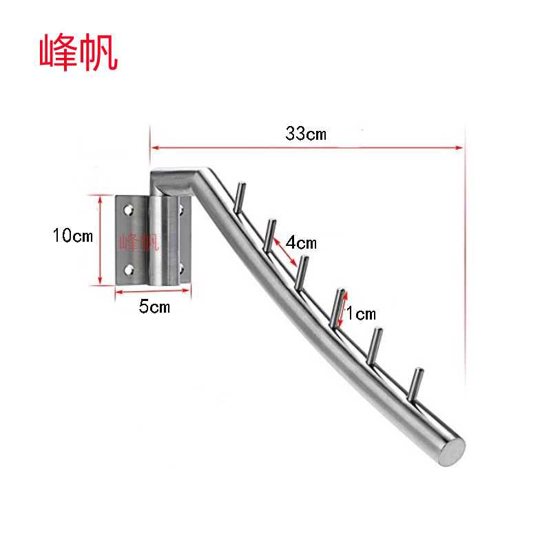 批发摇摆活动墙上加厚挂衣钩承接酒店宾馆工程不锈钢可旋转排钩