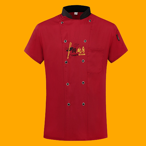 Ropa de chef de manga corta, cocina de verano, restaurante, ropa de trabajo de chef de restaurante, ropa de cocina de comedor escolar de manga larga, gran tamaño al por mayor