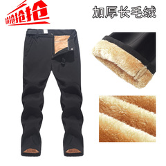Factory direct sales, winter outdoor men's and women's plush assault pants, trendy thickened warm soft shell hiking pants 2032