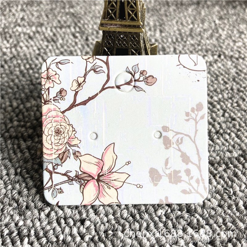 耳环卡片现货新款彩印耳饰纸卡耳钉5x4.5cm小饰品卡片印刷包装