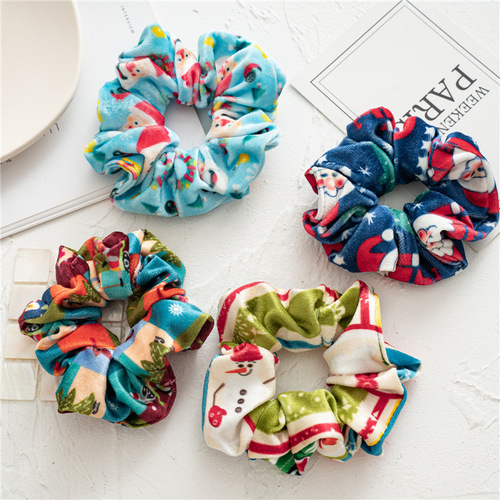 Cross-border style Christmas holiday plush large intestine hair tie North American beauty hair tying high elasticity hair tie head accessory