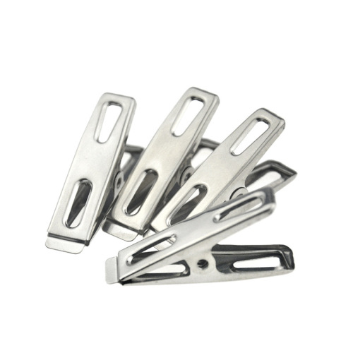 Wholesale stainless steel 1.0 small flat clip stainless steel clips solid non-magnetic spring clips clothesline clips for bedspreads