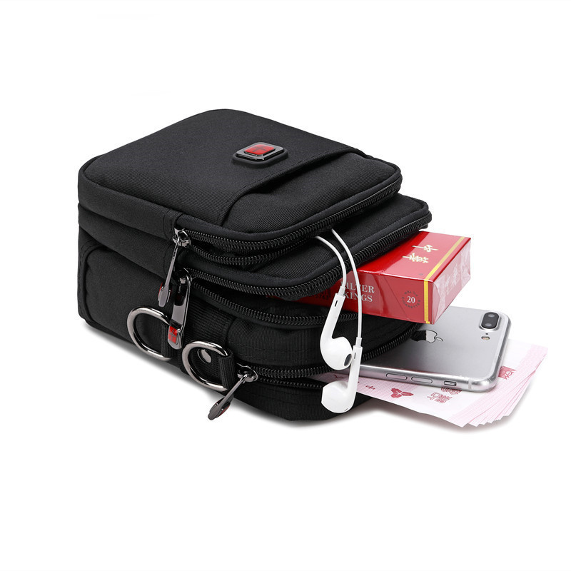 Swiss-Style Crossbody Bag Multifunctional Phone Waist Bag for Men, Oxford Canvas Shoulder Bag, Small Backpack, Portable Swiss-Style Crossbody Bag Multifunctional Phone Waist Bag for Men, Oxford Canvas Shoulder Bag, Small Backpack, Portable