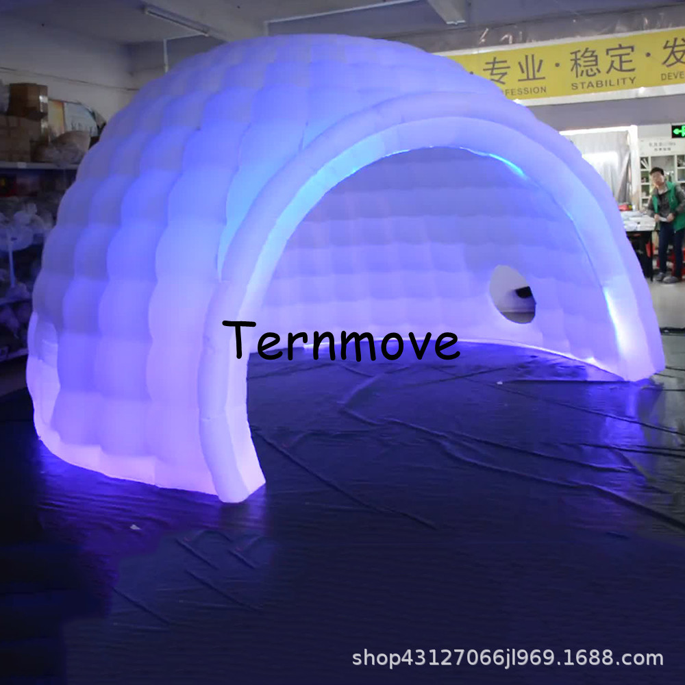 充气冰屋帐篷充气发光房子露营帐篷活动展览冰屋LED圆顶广告气模