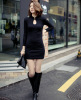 Spring fitted sexy dress, skirt, cheongsam, mini-skirt, Korean style, hip-accented, long sleeve