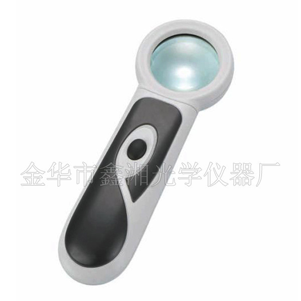 新款 2LED抽出式双镜片防滑手柄 阅读鉴定两用照明放大镜 7B-2A