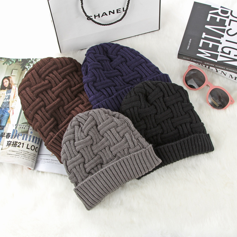 Plush Autumn and winter Middle and old age men and women Ear cap Aged Knitting Wool Hat hat winter keep warm