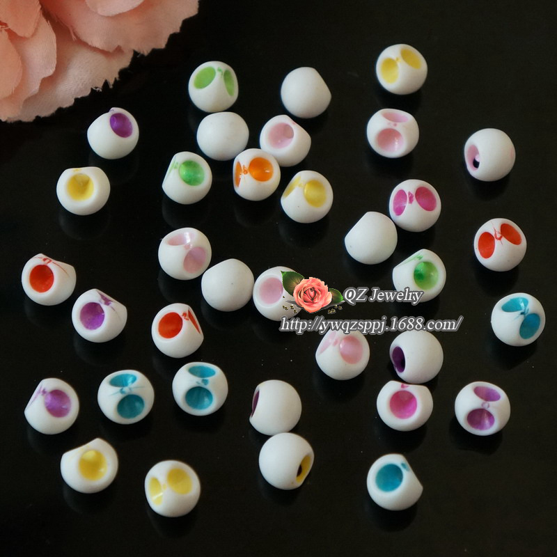 Children's diy handmade beaded stringing exercise eyesight acrylic hanging bell slanted hole beads children's educational beaded stringing detail image 5